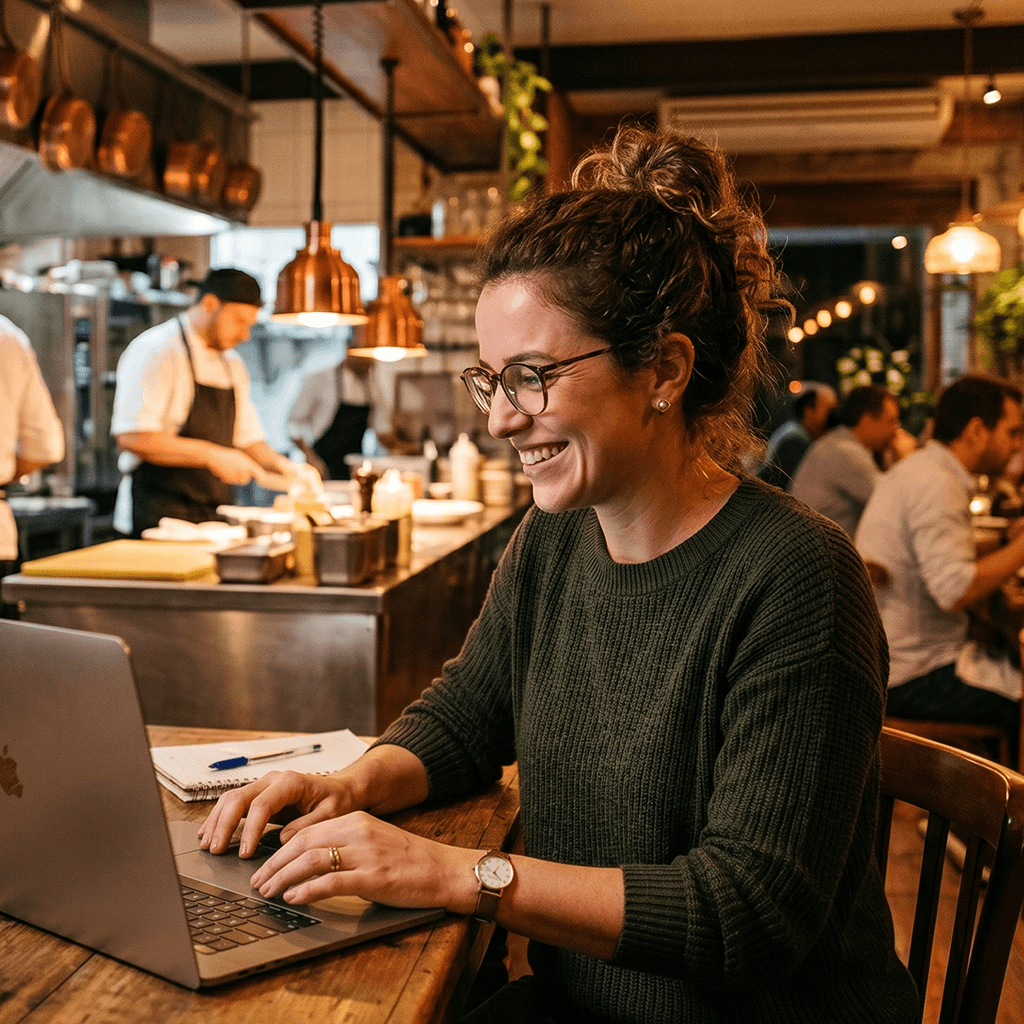 Ambiente de operação e atendimento do restaurante